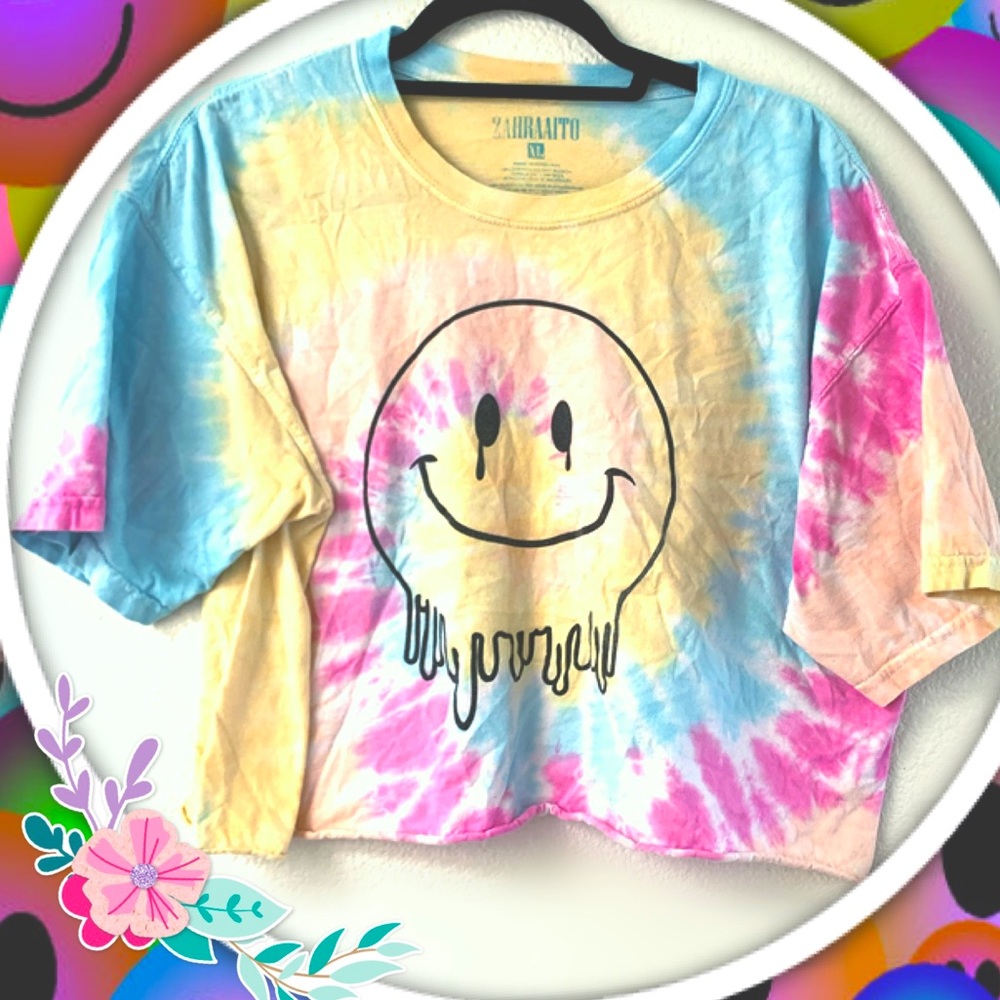 COPY - Tie Dye Smiley Crop